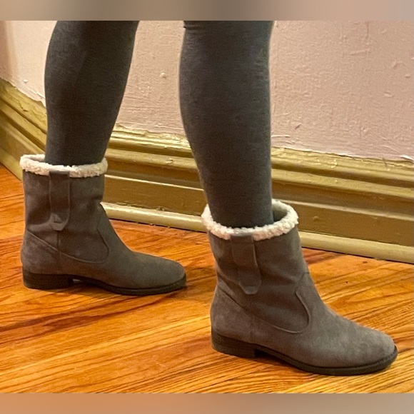 Sole Society Gray Suede Pull On Boots - Picture 15 of 16